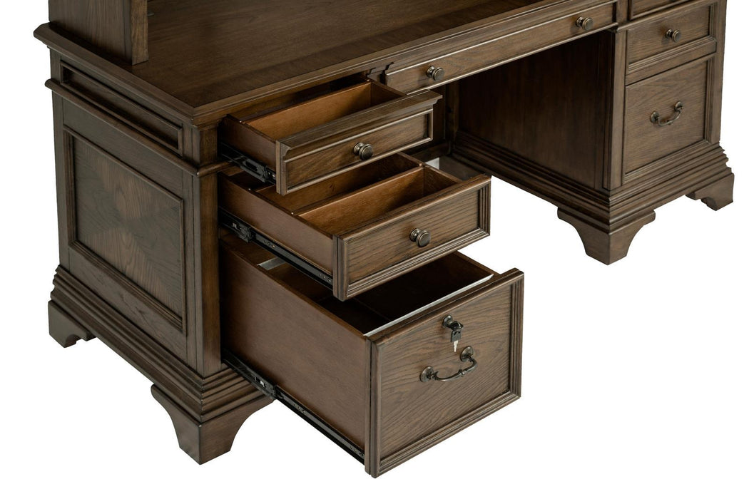 Hartshill Credenza with Hutch Burnished Oak - Orbit Furniture (Richmond,BC)