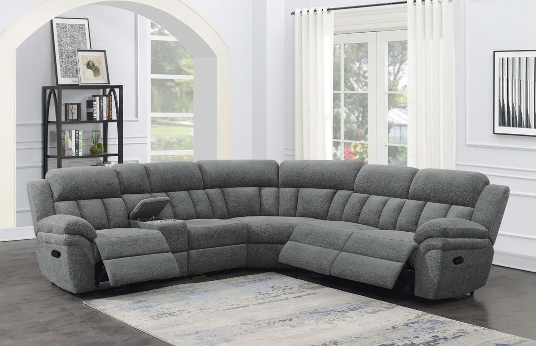 Bahrain 6-piece Upholstered Motion Sectional Charcoal - Orbit Furniture (Richmond,BC)