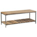 Gerbera Accent Bench with Slat Shelf Natural and Gunmetal - Orbit Furniture (Richmond,BC)