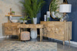Alyssum Checkered Pattern 3-door Accent Cabinet Natural - Orbit Furniture (Richmond,BC)