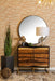 Zara 2-door Accent Cabinet Black Walnut and Gold - Orbit Furniture (Richmond,BC)