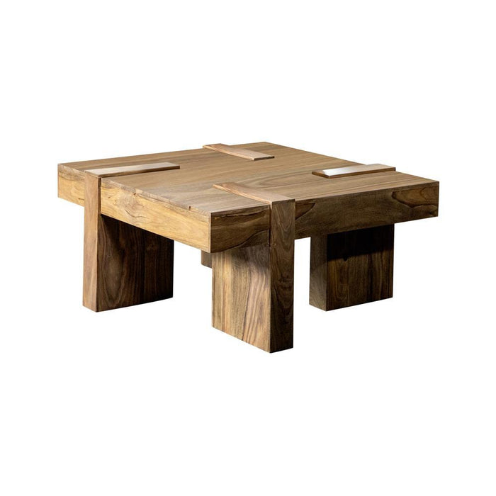 Samira Wooden Square Coffee Table Natural Sheesham - Orbit Furniture (Richmond,BC)