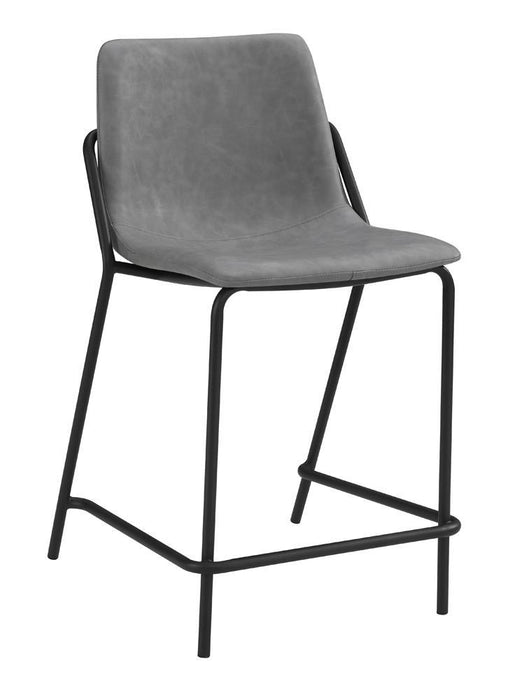 Earnest Solid Back Upholstered Counter Height Stools Grey and Black (Set of 2) - Orbit Furniture (Richmond,BC)