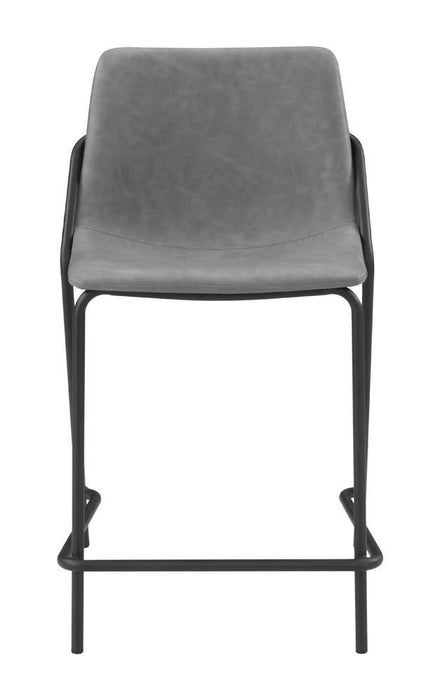 Earnest Solid Back Upholstered Counter Height Stools Grey and Black (Set of 2) - Orbit Furniture (Richmond,BC)