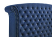 Melody California King, Eastren King, Queen Wingback Upholstered Bed Pacific Blue & Grey - Orbit Furniture (Richmond,BC)