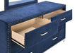 Melody 6-drawer Upholstered Dresser Pacific Blue - Orbit Furniture (Richmond,BC)