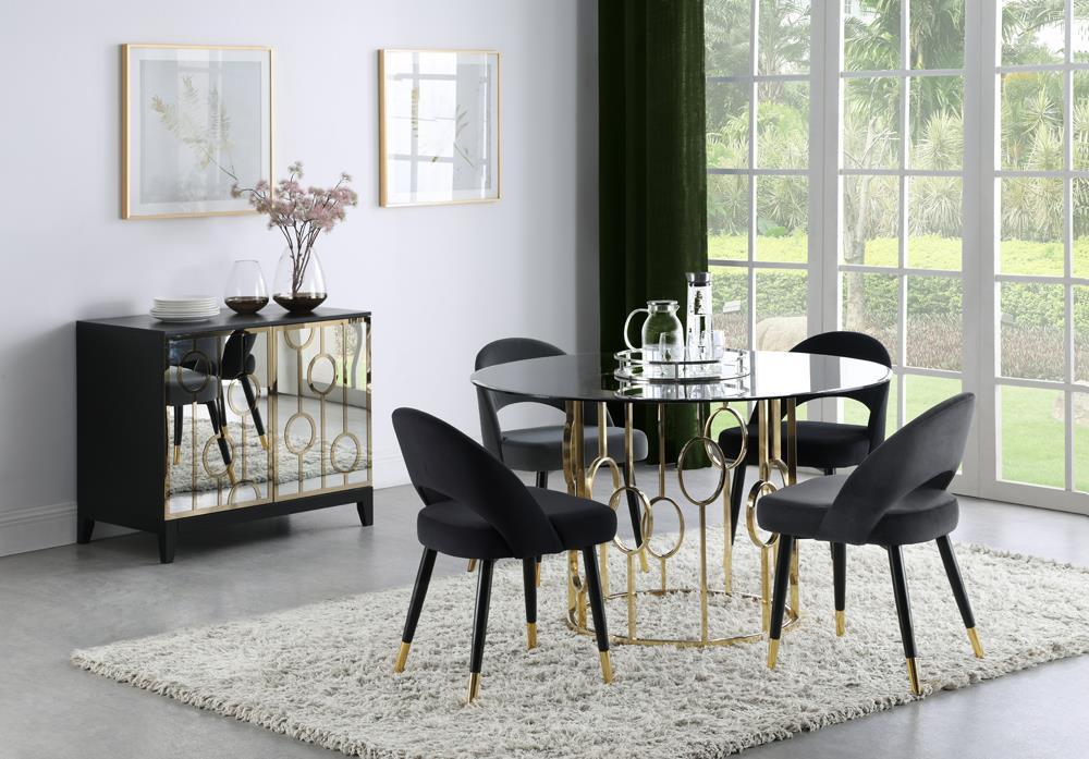 Lindsey Arched Back Upholstered Side Chairs Black (Set of 2) - Orbit Furniture (Richmond,BC)