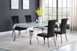 Carone Rectangular Glass Top Dining Table White and Chrome - Orbit Furniture (Richmond,BC)