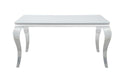 Carone Rectangular Glass Top Dining Table White and Chrome - Orbit Furniture (Richmond,BC)
