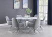 Abby Flare Arm Side Chair Light Grey and Chrome - Orbit Furniture (Richmond,BC)