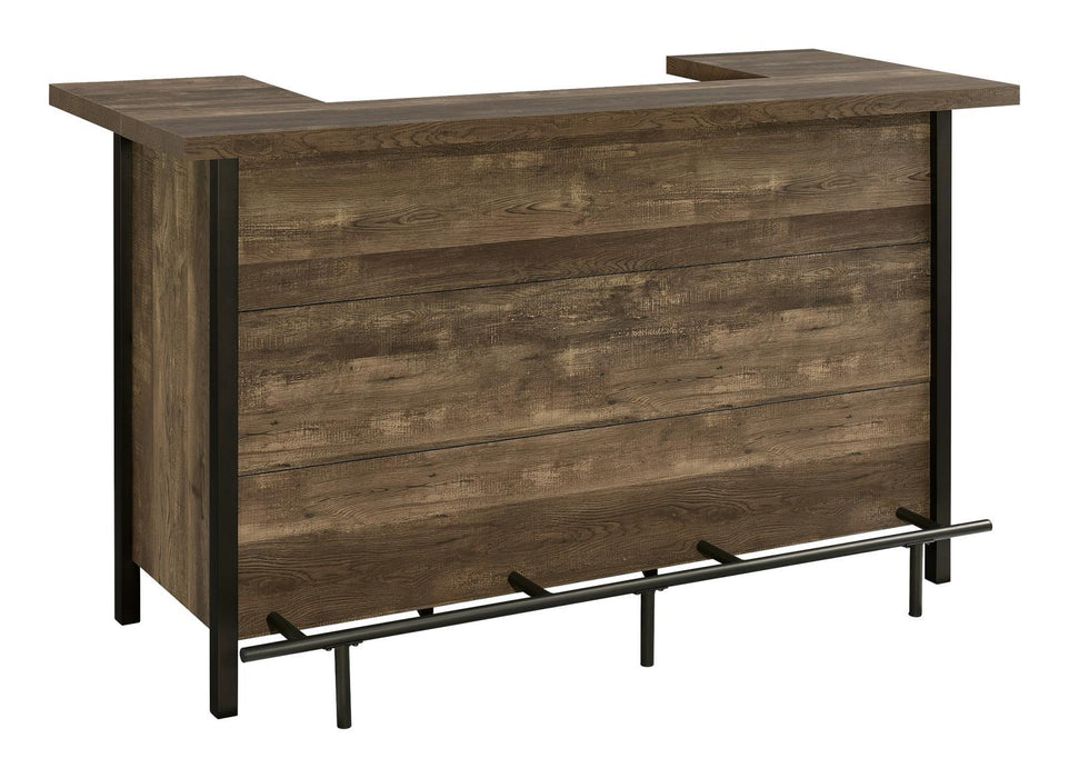 Bellemore Rectangular Storage Bar Unit Rustic Oak - Orbit Furniture (Richmond,BC)