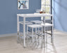 Natividad 5-piece Bar Set White High Gloss and Chrome - Orbit Furniture (Richmond,BC)
