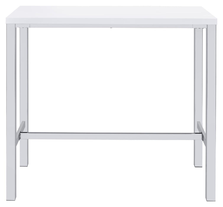 Natividad 5-piece Bar Set White High Gloss and Chrome - Orbit Furniture (Richmond,BC)