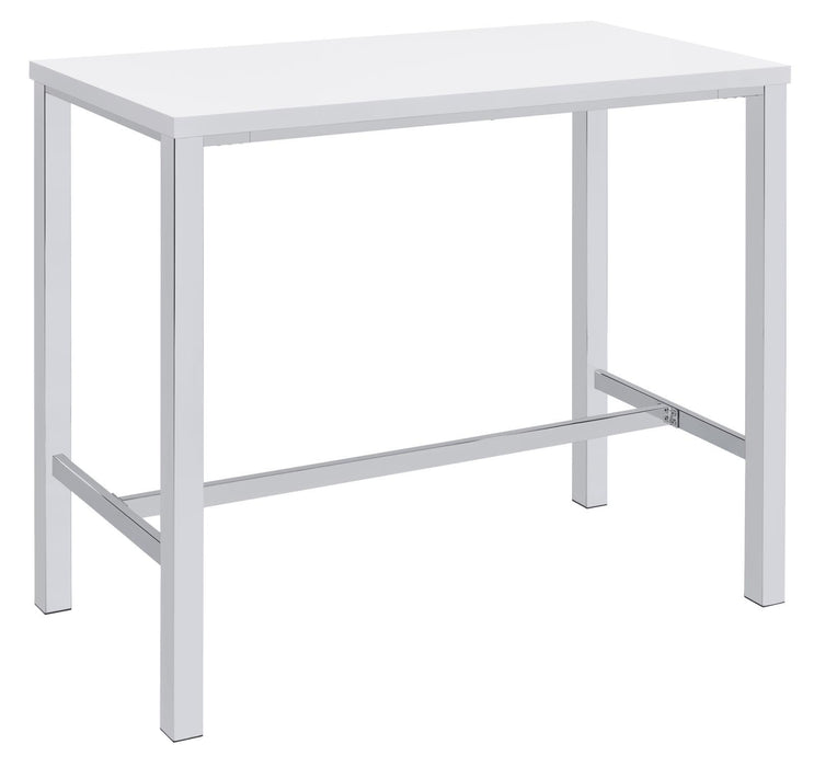 Natividad 5-piece Bar Set White High Gloss and Chrome - Orbit Furniture (Richmond,BC)