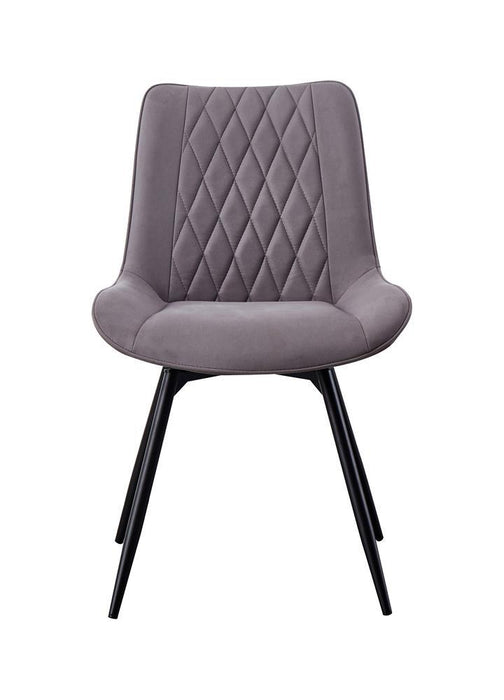 Diggs Upholstered Tufted Swivel Dining Chairs Grey and Gunmetal (Set of 2) - Orbit Furniture (Richmond,BC)