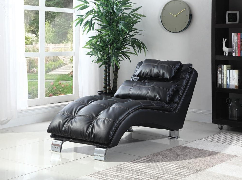 Dilleston Upholstered Chaise Black - Orbit Furniture (Richmond,BC)