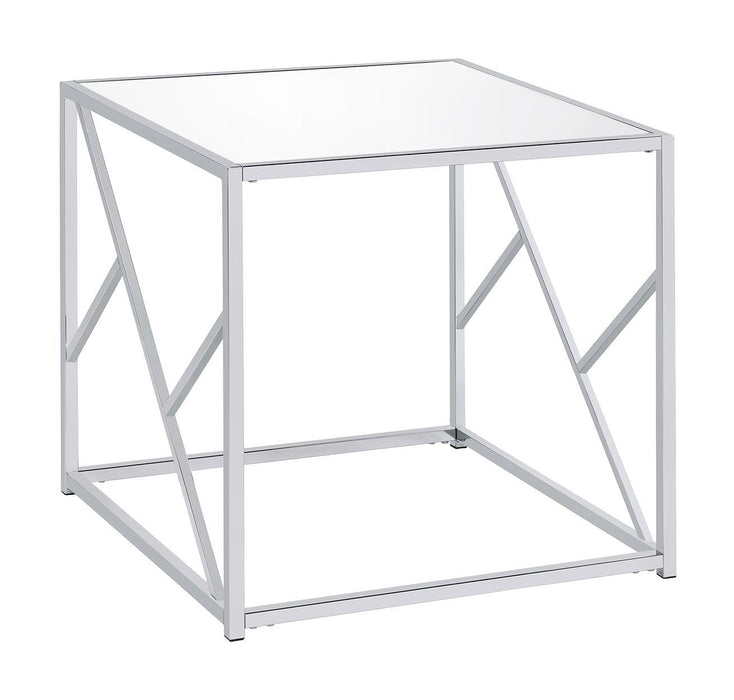 Provins 3-piece Occasional Table Set Clear Mirror and Chrome - Orbit Furniture (Richmond,BC)