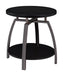Dacre Round End Table Dark Grey and Black Nickel - Orbit Furniture (Richmond,BC)