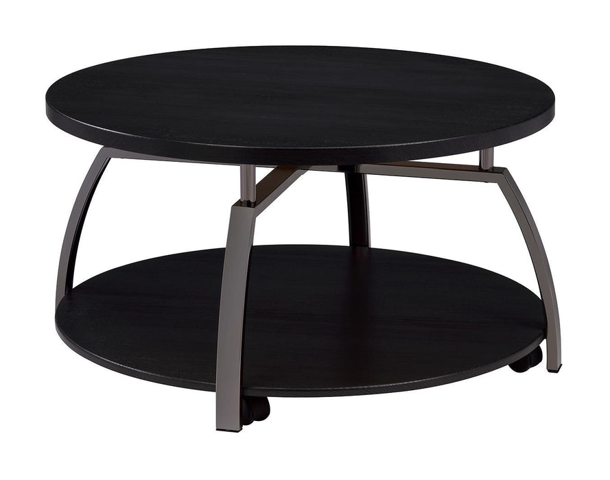 Dacre Round Coffee Table Dark Grey and Black Nickel - Orbit Furniture (Richmond,BC)