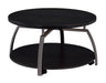 Dacre Round Coffee Table Dark Grey and Black Nickel - Orbit Furniture (Richmond,BC)