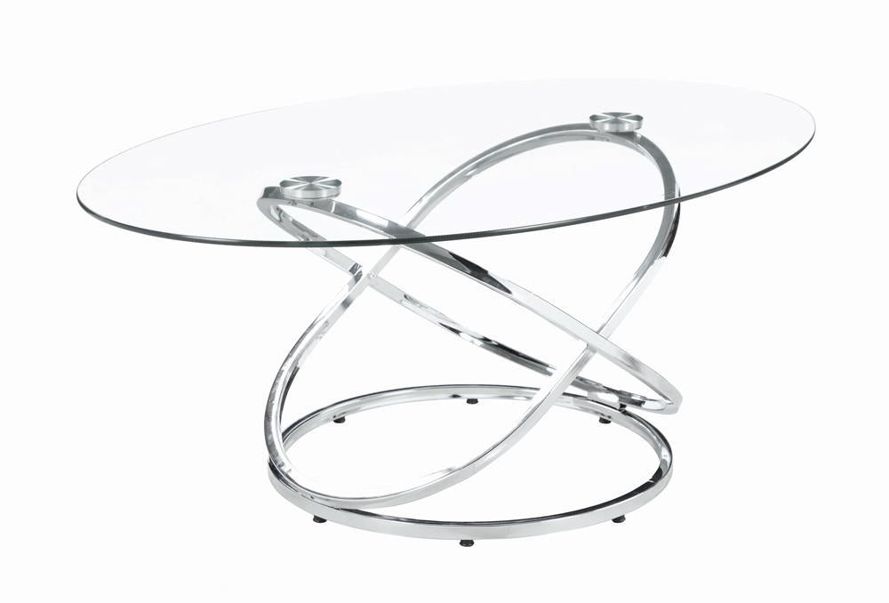 Warren 3-piece Occasional Set Chrome and Clear - Orbit Furniture (Richmond,BC)