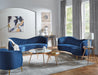 Sophia Upholstered Camel Back Loveseat Blue - Orbit Furniture (Richmond,BC)