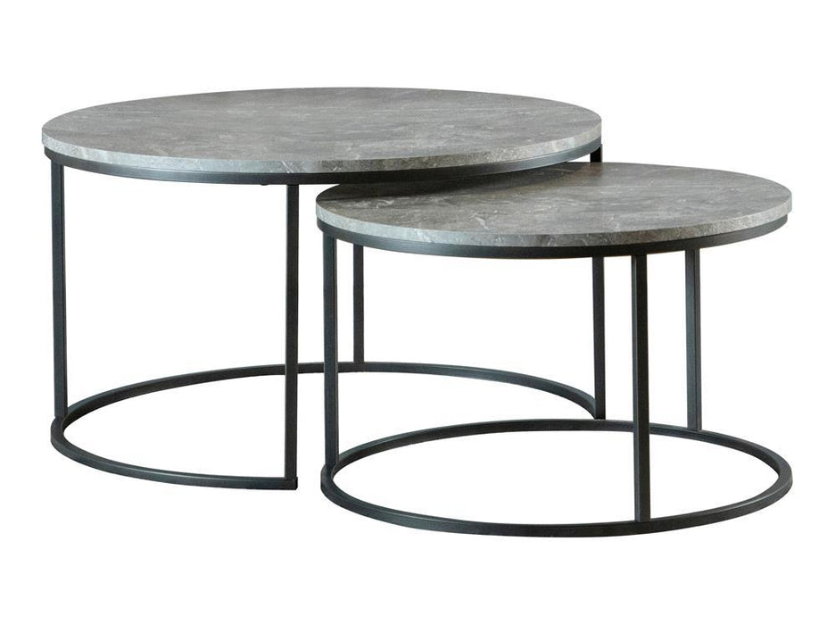 Lainey Round 2-piece Nesting Coffee Table Grey and Gunmetal - Orbit Furniture (Richmond,BC)