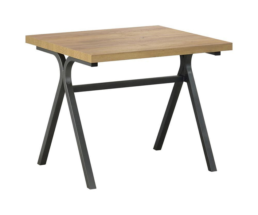 Colmar 3-piece Trestle Occasional Table Set Golden Oak and Gunmetal - Orbit Furniture (Richmond,BC)