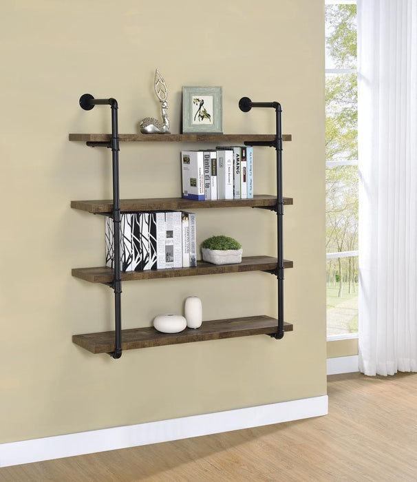 Elmcrest 40-inch Wall Shelf Black and Grey Driftwood - Orbit Furniture (Richmond,BC)