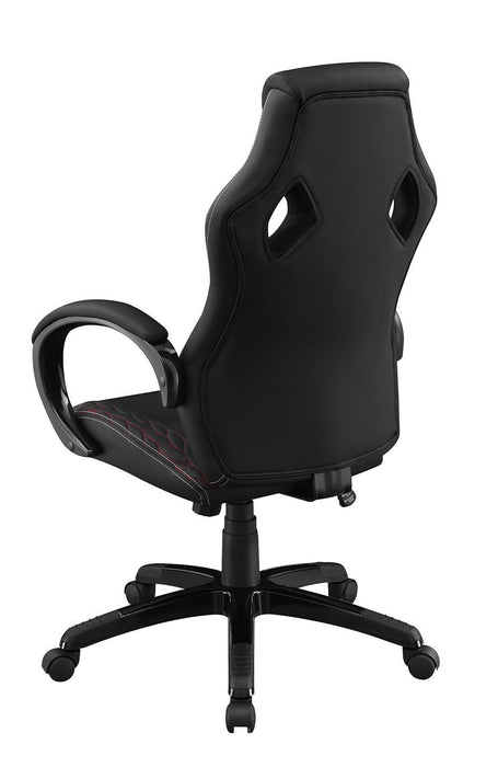 Carlos Arched Armrest Upholstered Office Chair Black - Orbit Furniture (Richmond,BC)