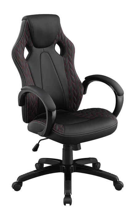 Carlos Arched Armrest Upholstered Office Chair Black - Orbit Furniture (Richmond,BC)