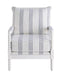 Blanchett Upholstered Accent Chair with Spindle Accent White and Navy - Orbit Furniture (Richmond,BC)