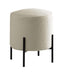 Basye Round Upholstered Ottoman Beige and Matte Black - Orbit Furniture (Richmond,BC)