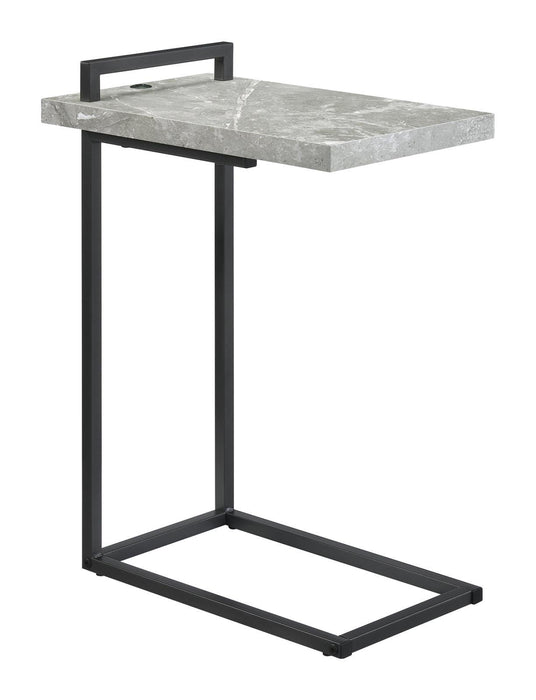 Maxwell C-shaped Accent Table Cement and Gunmetal - Orbit Furniture (Richmond,BC)