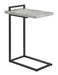 Maxwell C-shaped Accent Table Cement and Gunmetal - Orbit Furniture (Richmond,BC)