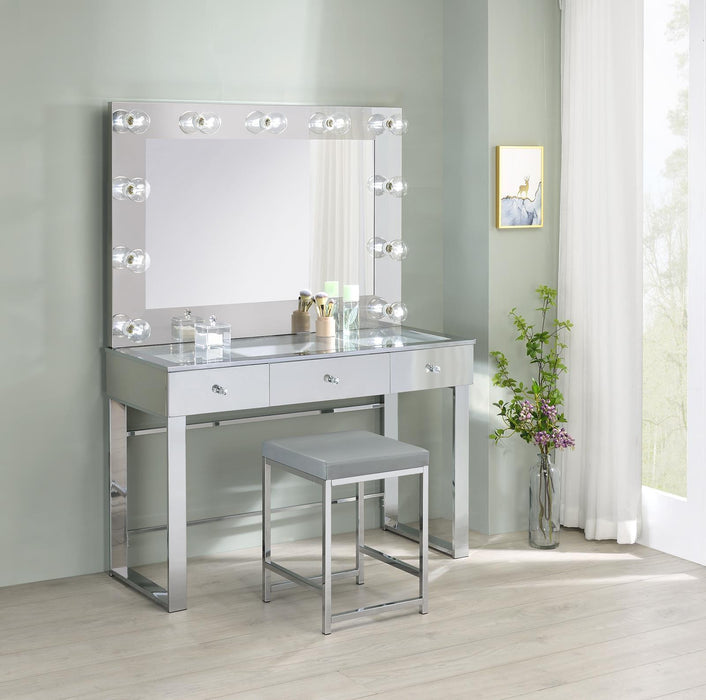 Umbridge Upholstered Square Padded Cushion Vanity Stool - Orbit Furniture (Richmond,BC)