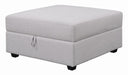 Cambria Upholstered Square Storage Ottoman Grey - Orbit Furniture (Richmond,BC)