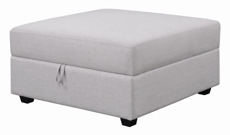 Cambria Upholstered Square Storage Ottoman Grey - Orbit Furniture (Richmond,BC)