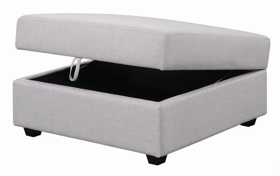Cambria Upholstered Square Storage Ottoman Grey - Orbit Furniture (Richmond,BC)