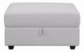 Cambria Upholstered Square Storage Ottoman Grey - Orbit Furniture (Richmond,BC)
