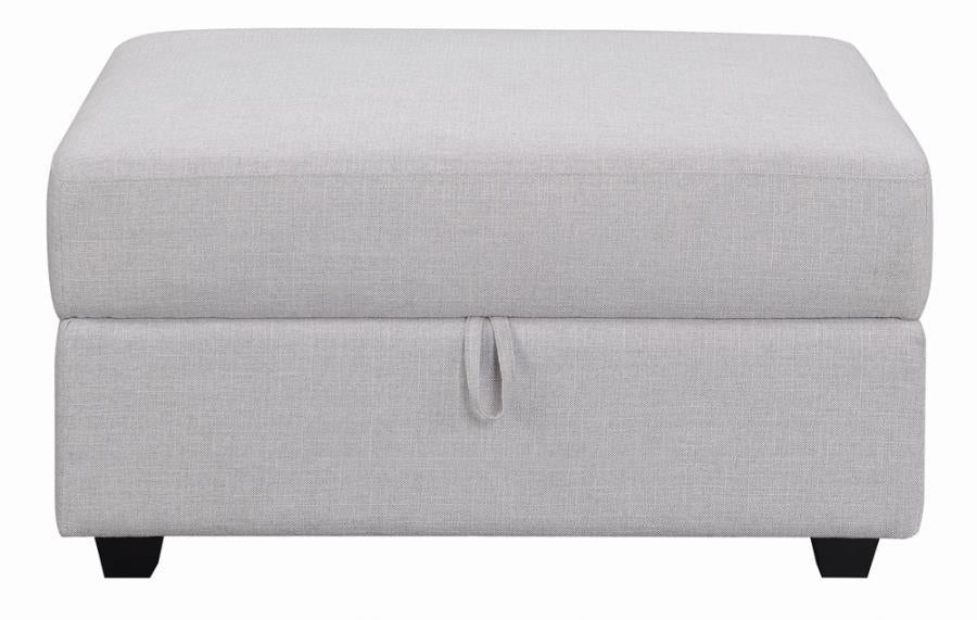 Cambria Upholstered Square Storage Ottoman Grey - Orbit Furniture (Richmond,BC)