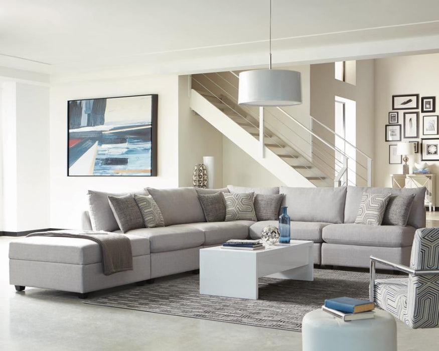 Cambria Upholstered Square Storage Ottoman Grey - Orbit Furniture (Richmond,BC)