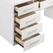 Felicity 9-drawer Vanity Desk with Lighted Mirror Glossy White - Orbit Furniture (Richmond,BC)