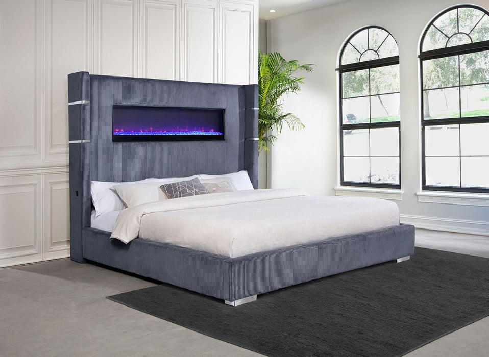 Tisdall California King, E.King & Queen Bed Grey, Black & Queen - Orbit Furniture (Richmond,BC)