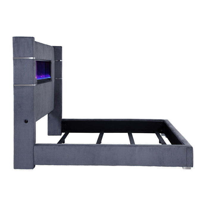 Tisdall California King, E.King & Queen Bed Grey, Black & Queen - Orbit Furniture (Richmond,BC)