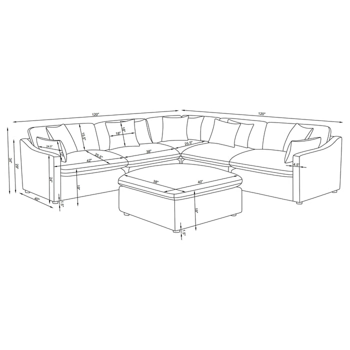 Hobson 6 Piece Sectionals - Orbit Furniture (Richmond,BC)