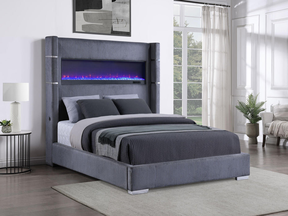 Tisdall California King, E.King & Queen Bed Grey, Black & Queen - Orbit Furniture (Richmond,BC)