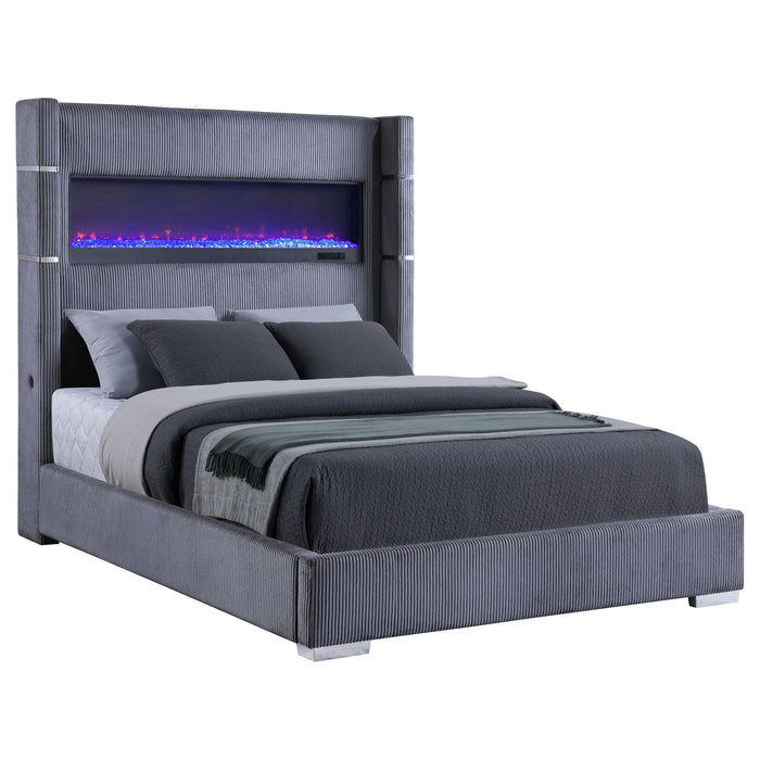 Tisdall California King, E.King & Queen Bed Grey, Black & Queen - Orbit Furniture (Richmond,BC)