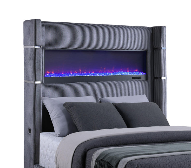 Tisdall California King, E.King & Queen Bed Grey, Black & Queen - Orbit Furniture (Richmond,BC)
