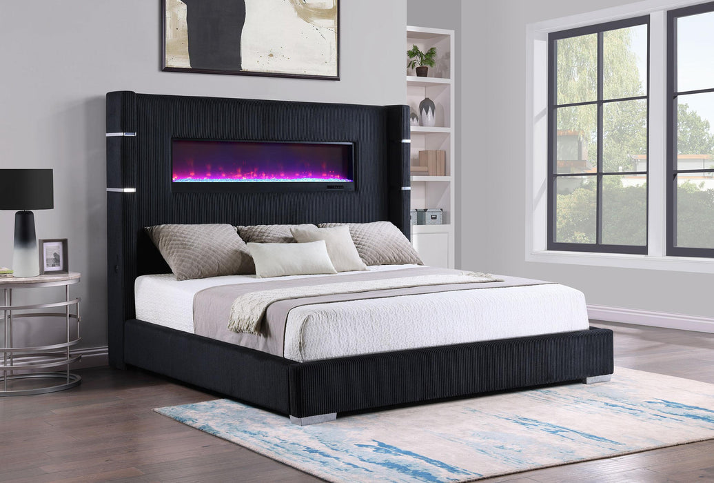 Tisdall California King, E.King & Queen Bed Grey, Black & Queen - Orbit Furniture (Richmond,BC)